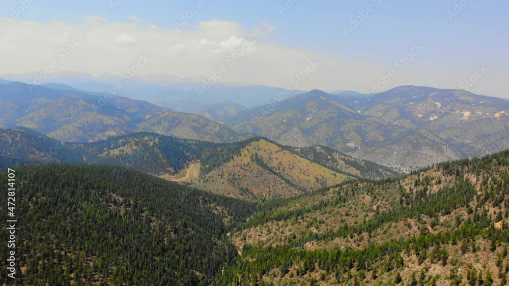 Vast Wide Open Alpine Desert Rocky Mountain Ranges And Hills. 4K Drone.