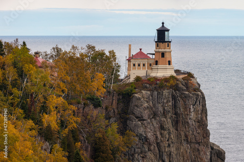 USA, Minnesota. View of Split Rock lighthouse on the north shore of Lake Superior. © Danita Delimont