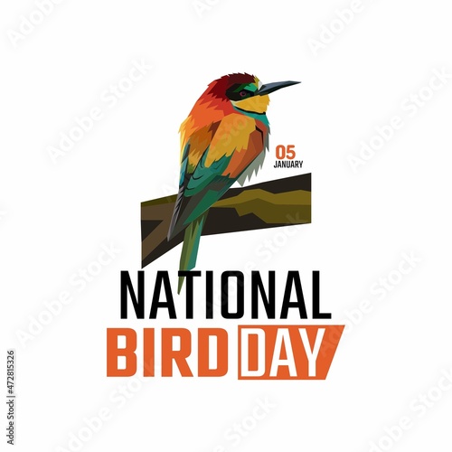 vector graphic of national bird day good for national bird day celebration. flat design. flyer design.flat illustration.