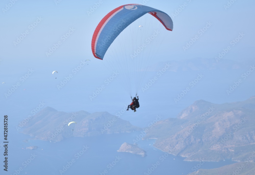 The launch pad for paragliding flights. Paragliding flight The launch pad for paragliding flights. Paragliding flight