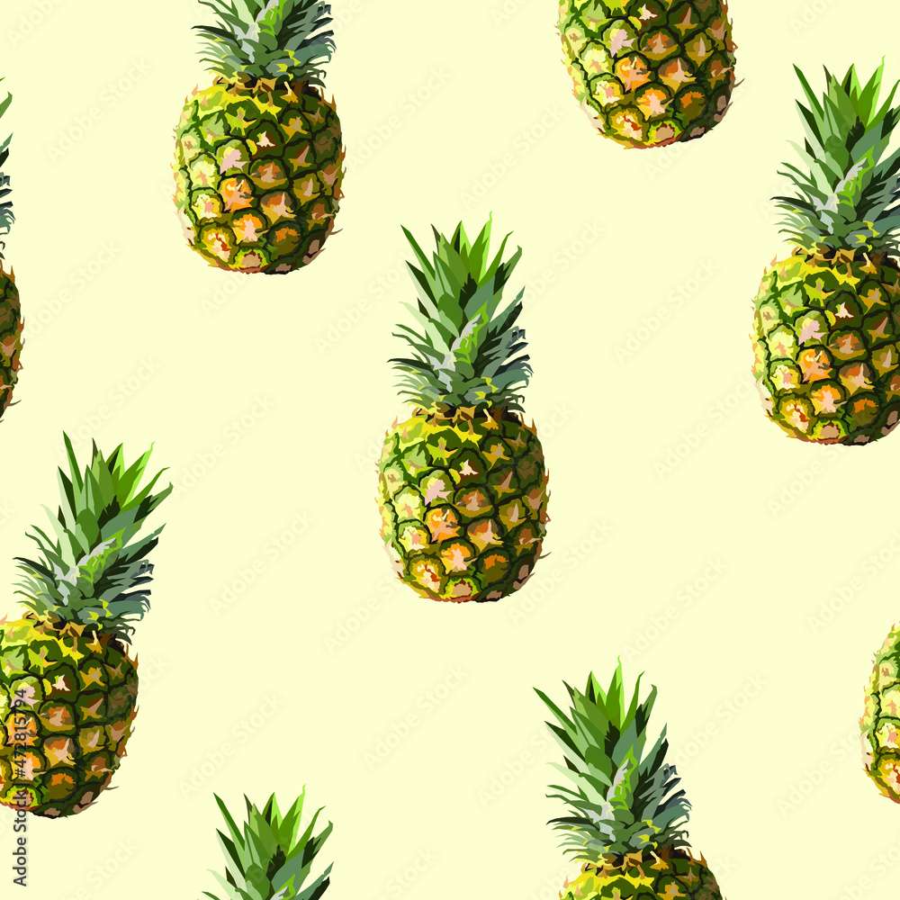 Pineapple fruit vector seamless pattern Pineapple fruit vector seamless pattern