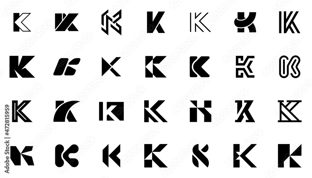 Abstract logos collection with letter K. Geometric abstract logos. Icon design
Abstract logos collection with letter K. Geometric abstract logos. Icon design