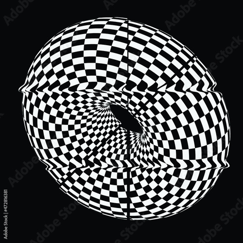 Glitch distorted geometric shape . Minimal art design . Destroyed melting logo . Trendy defect error shapes . Glitched design element .Broken effect .vector 