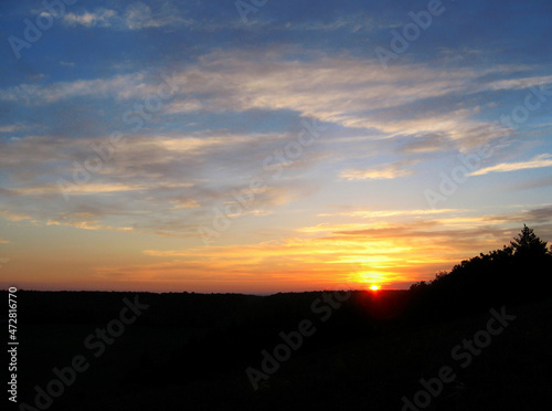 Sunrise sky over the flatland