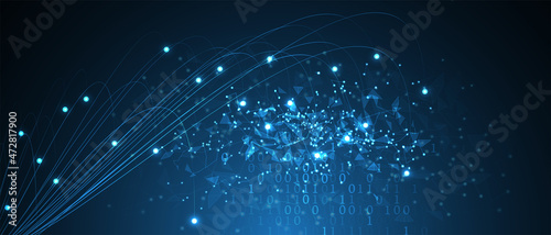 Neural network concept. Connected cells with links. High technology process. Abstract background