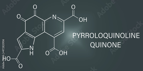 Pyrroloquinoline quinone (PQQ) redox cofactor molecule. Skeletal formula. photo