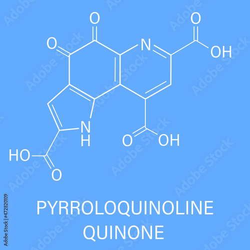Pyrroloquinoline quinone (PQQ) redox cofactor molecule. Skeletal formula.