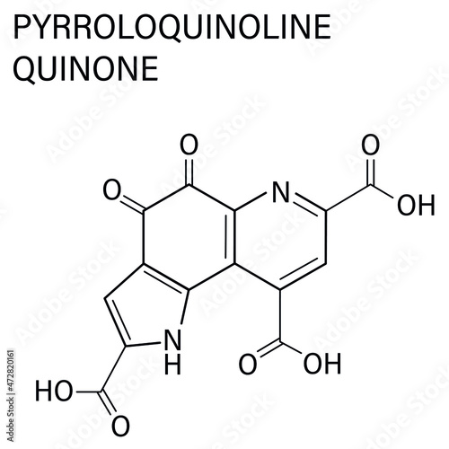Pyrroloquinoline quinone (PQQ) redox cofactor molecule. Skeletal formula.