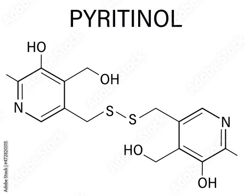 Pyritinol (pyridoxine disulfide) cognitive and learning disorder drug molecule. Also used in nootropic dietary supplements. Skeletal formula.