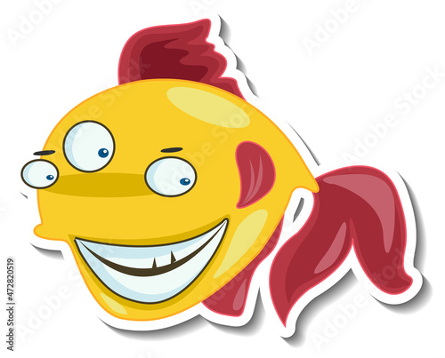 Exotic fish animal cartoon sticker
