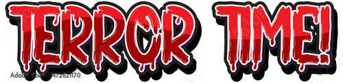 Dripping blood style with word Terror Time
