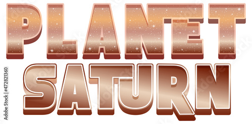Planet Saturn word logo design