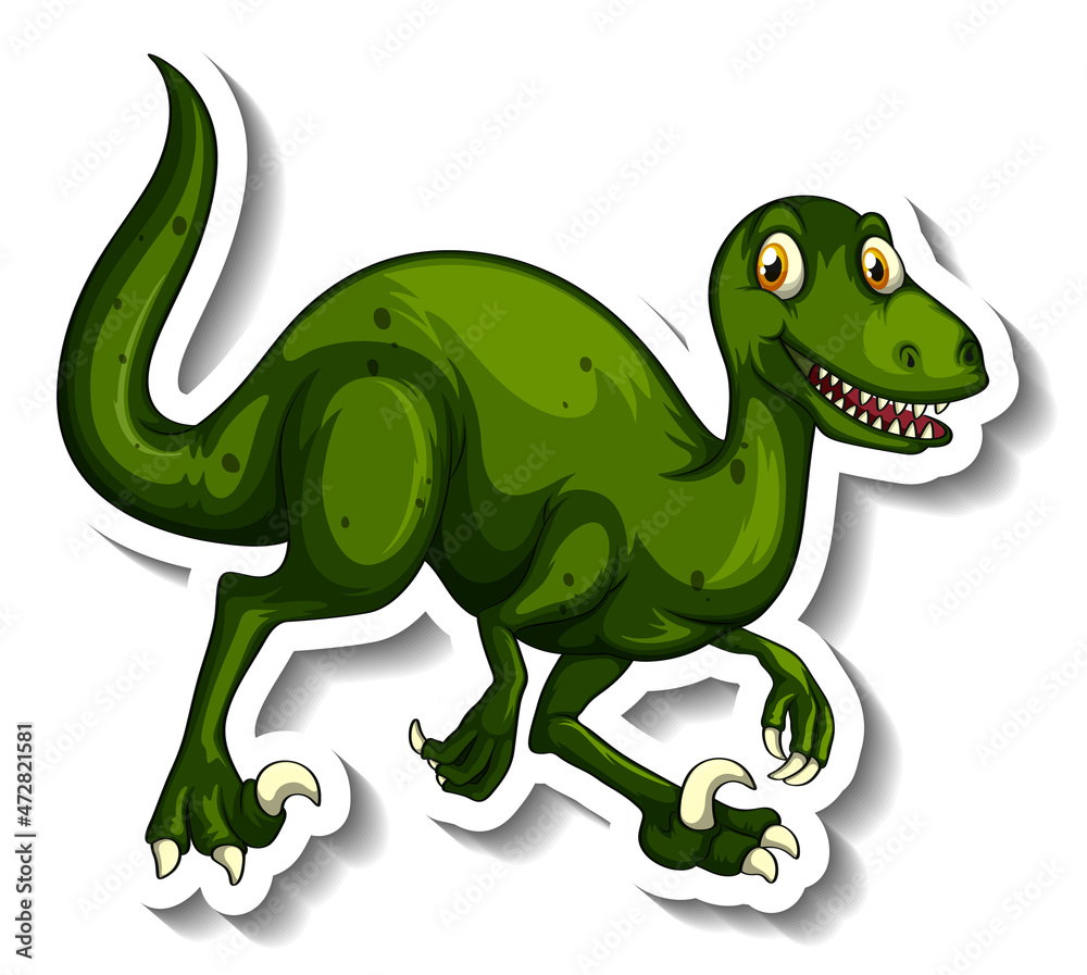 Obraz premium Velociraptor dinosaur cartoon character sticker