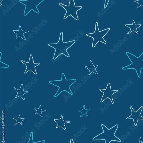 Vector blue stars novelty seamless pattern design. Great for baby or children fashion, textiles, wallpaper and other accessories.  