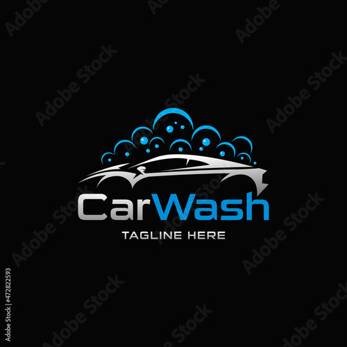Car wash logo template, vector illustration