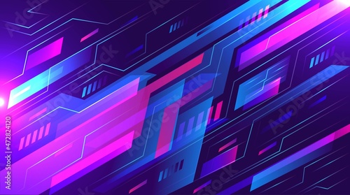 Creative geometric shapes abstract 3d purple circuit technology business background
