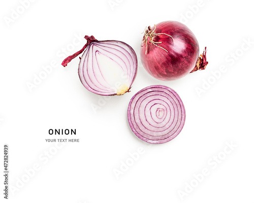 Leinwand Poster Red onion creative layout.
