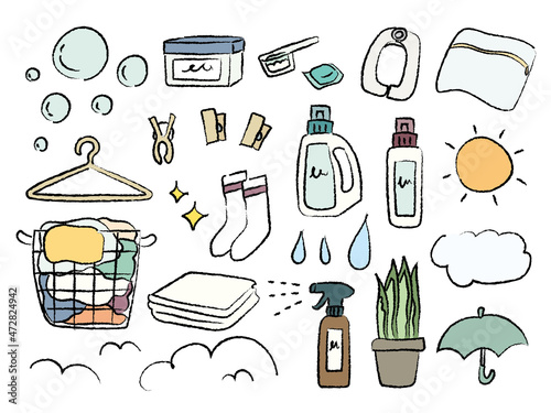 洗濯用品　ランドリー　のイラスト