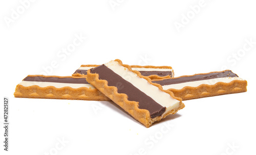 cookies with dark and white chocolate isolated