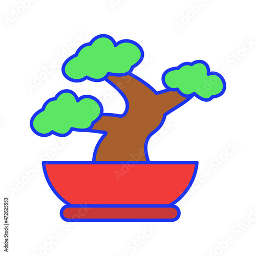 Bonsai pot Vector icon which is suitable for commercial work and easily modify or edit it

