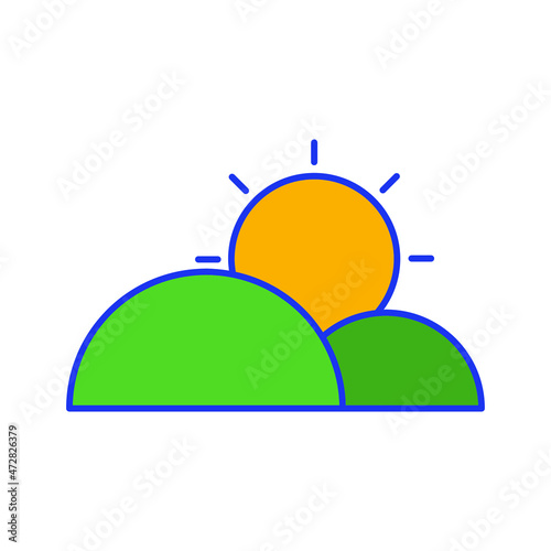 Sun Hills Vector icon which is suitable for commercial work and easily modify or edit it

