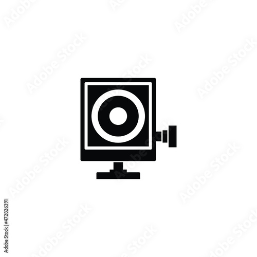 Action camera outline monochrome icon. Extreme cam. Flat design style eps 10