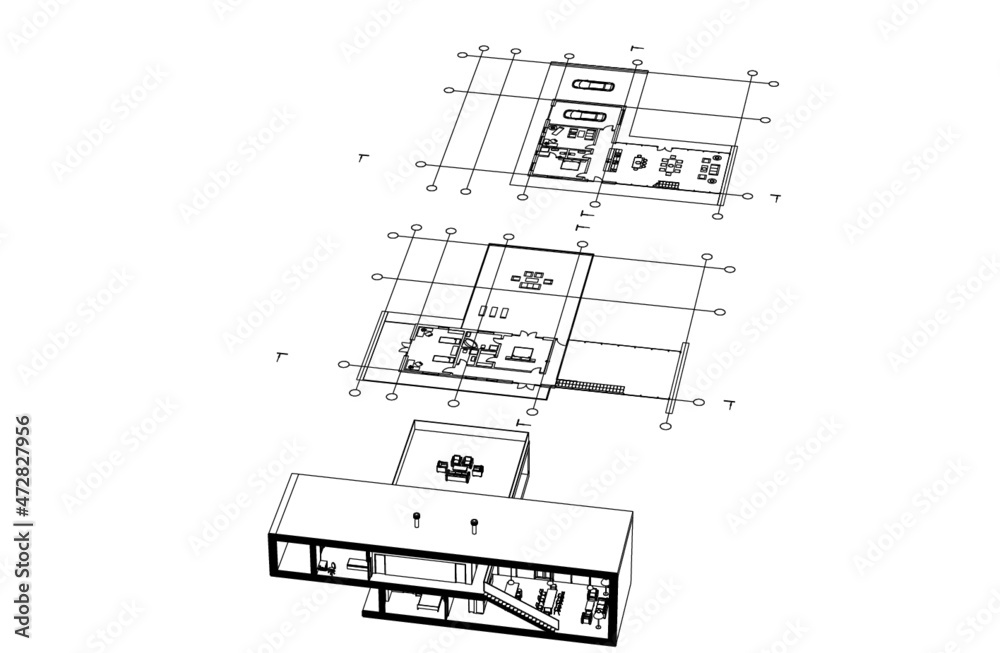 home design architectural drawing vector illustration home design architectural drawing vector illustration