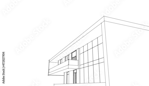Modern house architectural drawing