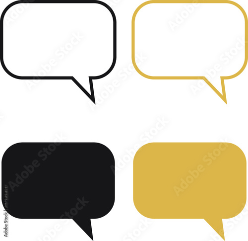 Set of speak bubble text, chatting box, message box perfect for thinking sign symbol.