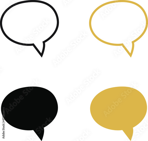 Set of speak bubble text, chatting box, message box perfect for thinking sign symbol.