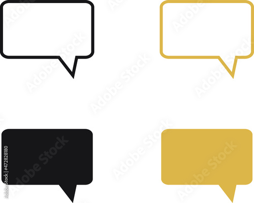 Set of speak bubble text, chatting box, message box perfect for thinking sign symbol.
