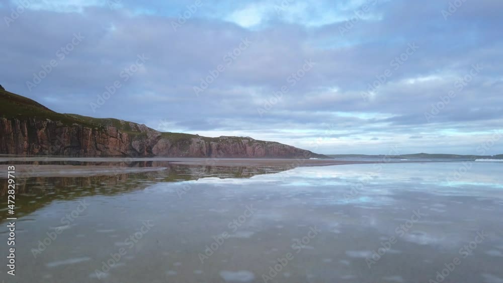 4K Beach landscape of the beach and sea, cloudy day in Scotland 4K Beach landscape of the beach and sea, cloudy day in Scotland