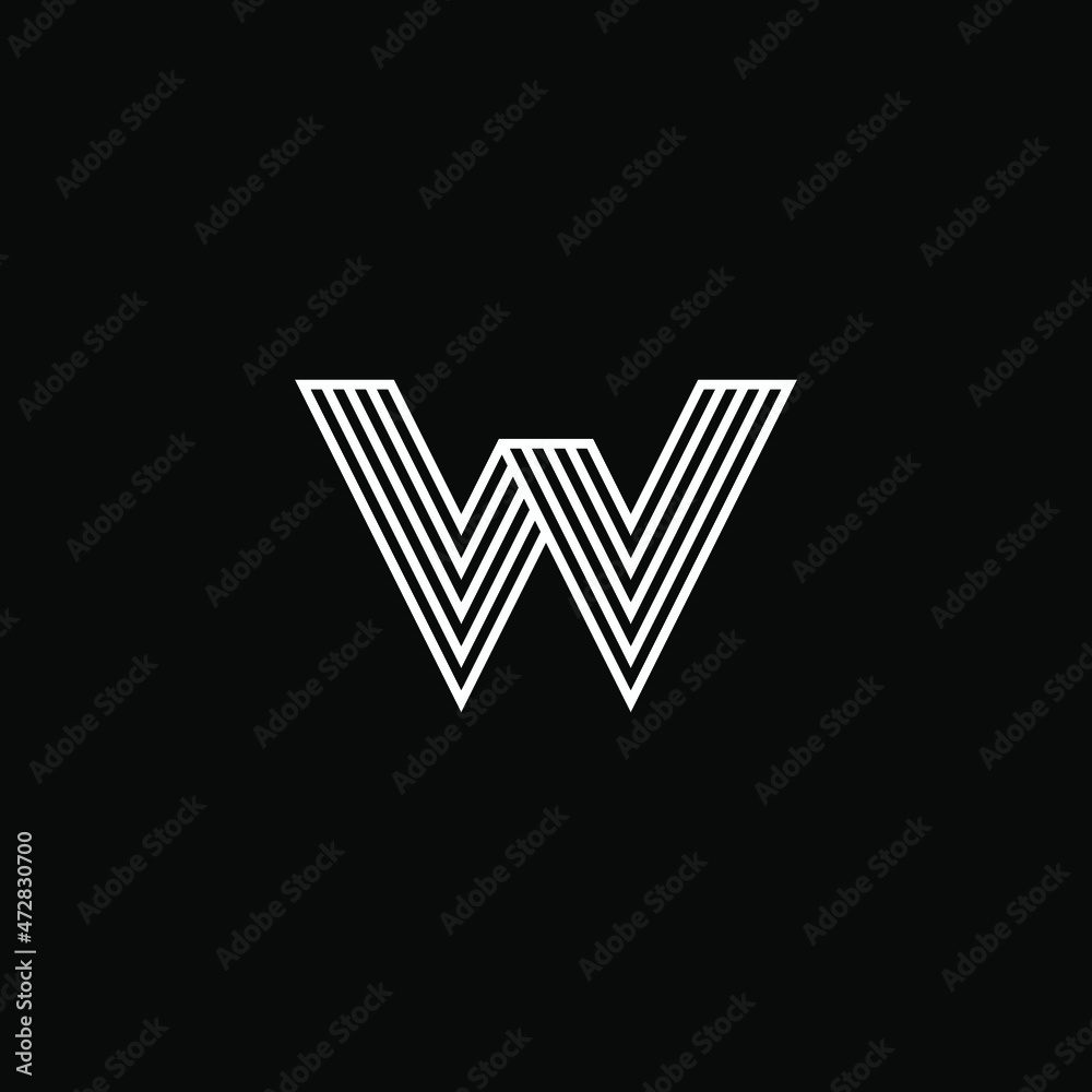 Initial letter W or alphabet W. Vector logo design Initial letter W or alphabet W. Vector logo design