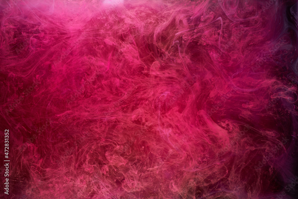 Pink smoke on black ink background, colorful fog, abstract swirling touch ocean sea, acrylic paint pigment underwater Pink smoke on black ink background, colorful fog, abstract swirling touch ocean sea, acrylic paint pigment underwater