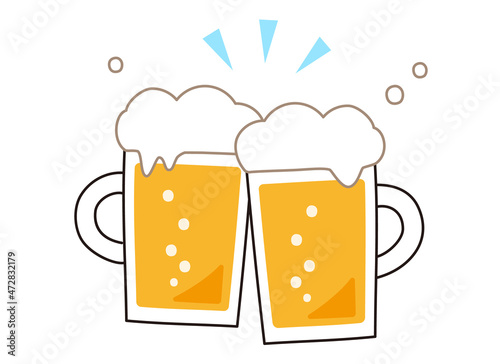 乾杯（2杯の生ビール）
