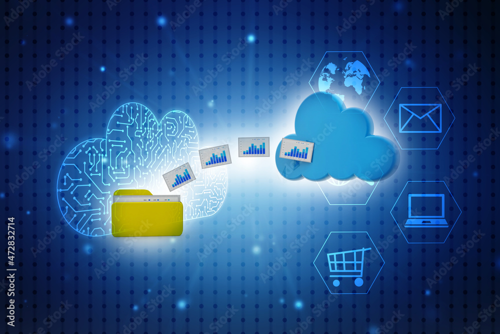 3d rendering Cloud computing concept, Cloud internet technology concept background, Cloud computing and network data Storage concept 3d rendering Cloud computing concept, Cloud internet technology concept background, Cloud computing and network data Storage concept