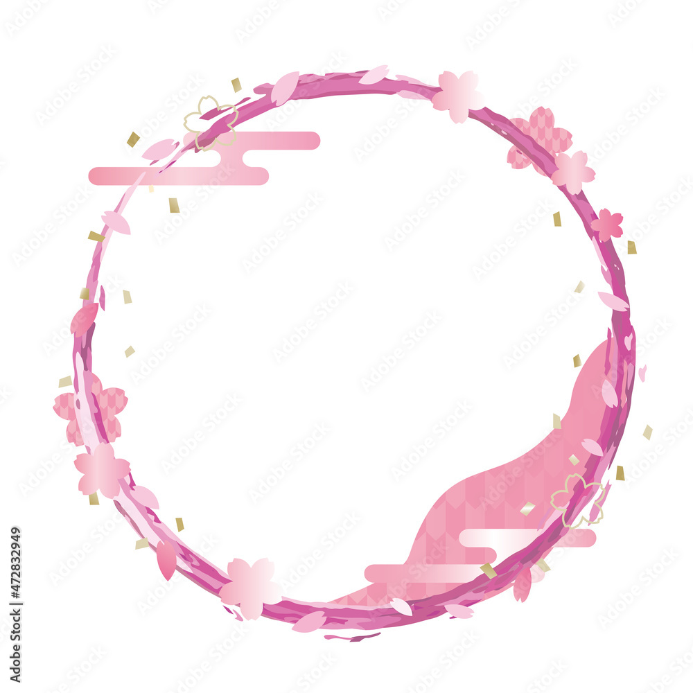 桜の円形フレーム素材 Stock Vector Adobe Stock