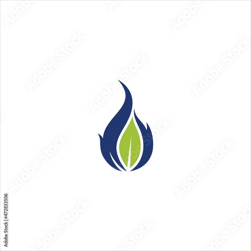 gas logo vector template leaf