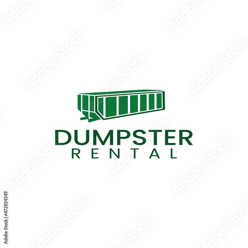 Dumpster logo vector, suitable for environmental, rental, or garbage related.