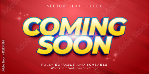 Creative editable text effect coming soon teaser background photo