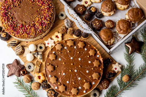 christmas cookie cake platter chocolate
holiday feast sweet dessert nibbling photo