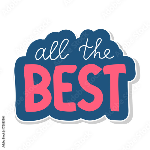 All the Best lettering text black white sticker