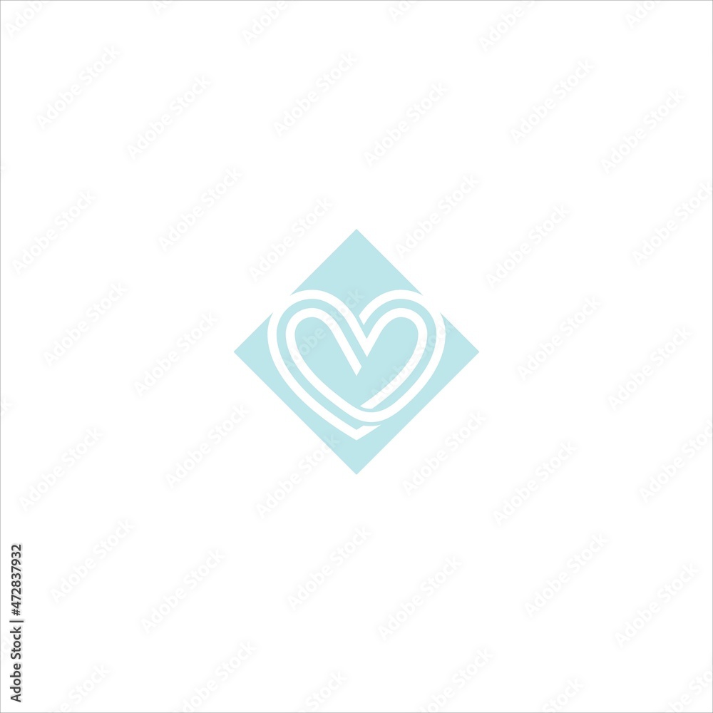 heart logo vector template block