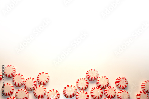 christmas peppermint hard candy cane mints holiday background