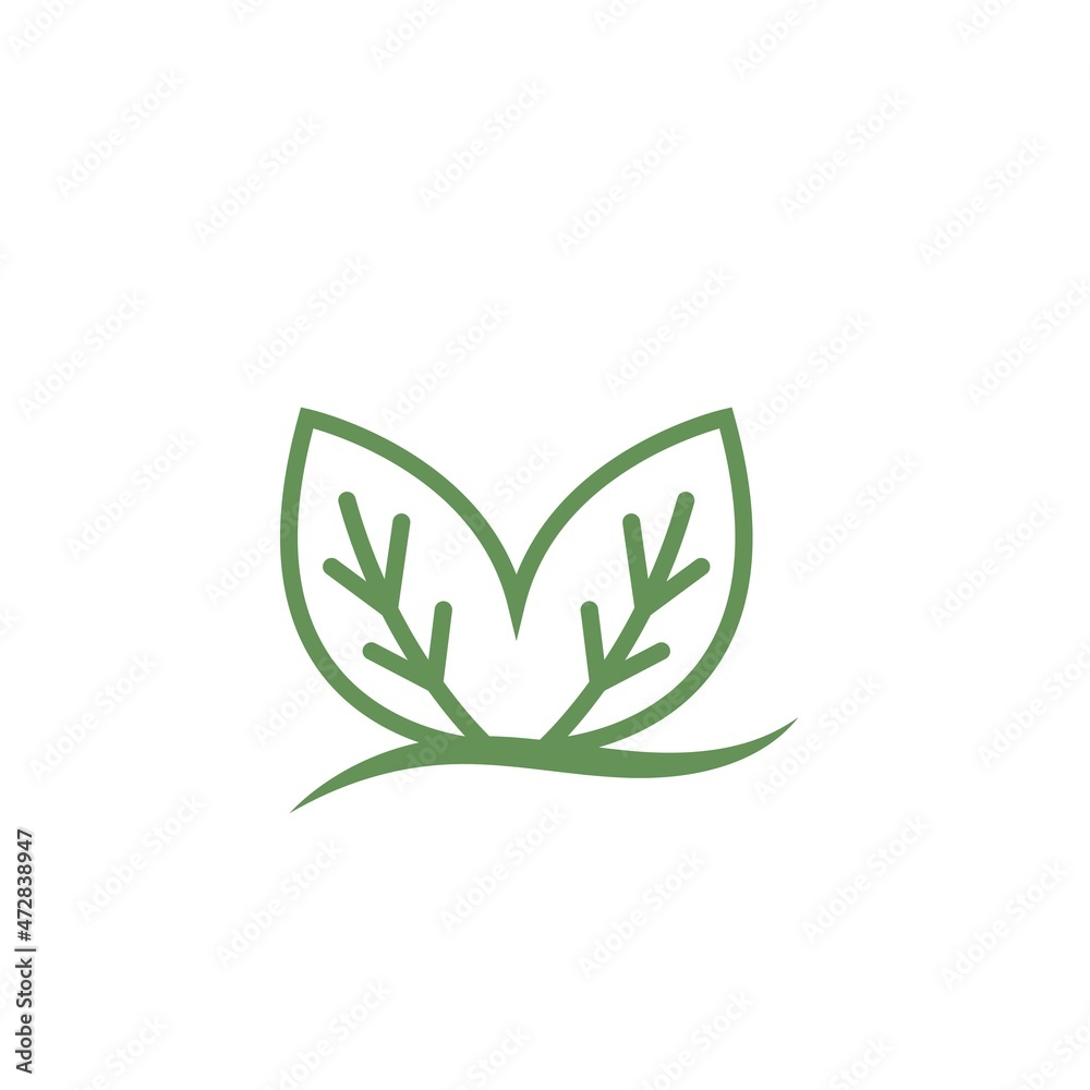 organic leaves line icon vector design template organic leaves line icon vector design template