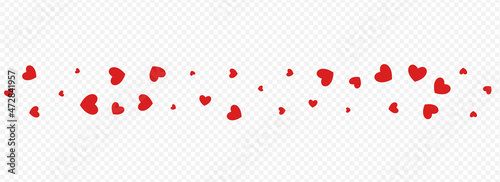 Red Hearts Vector Panoramic Transparent