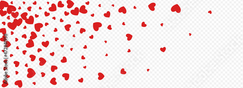 Red Hearts Vector Panoramic Transparent