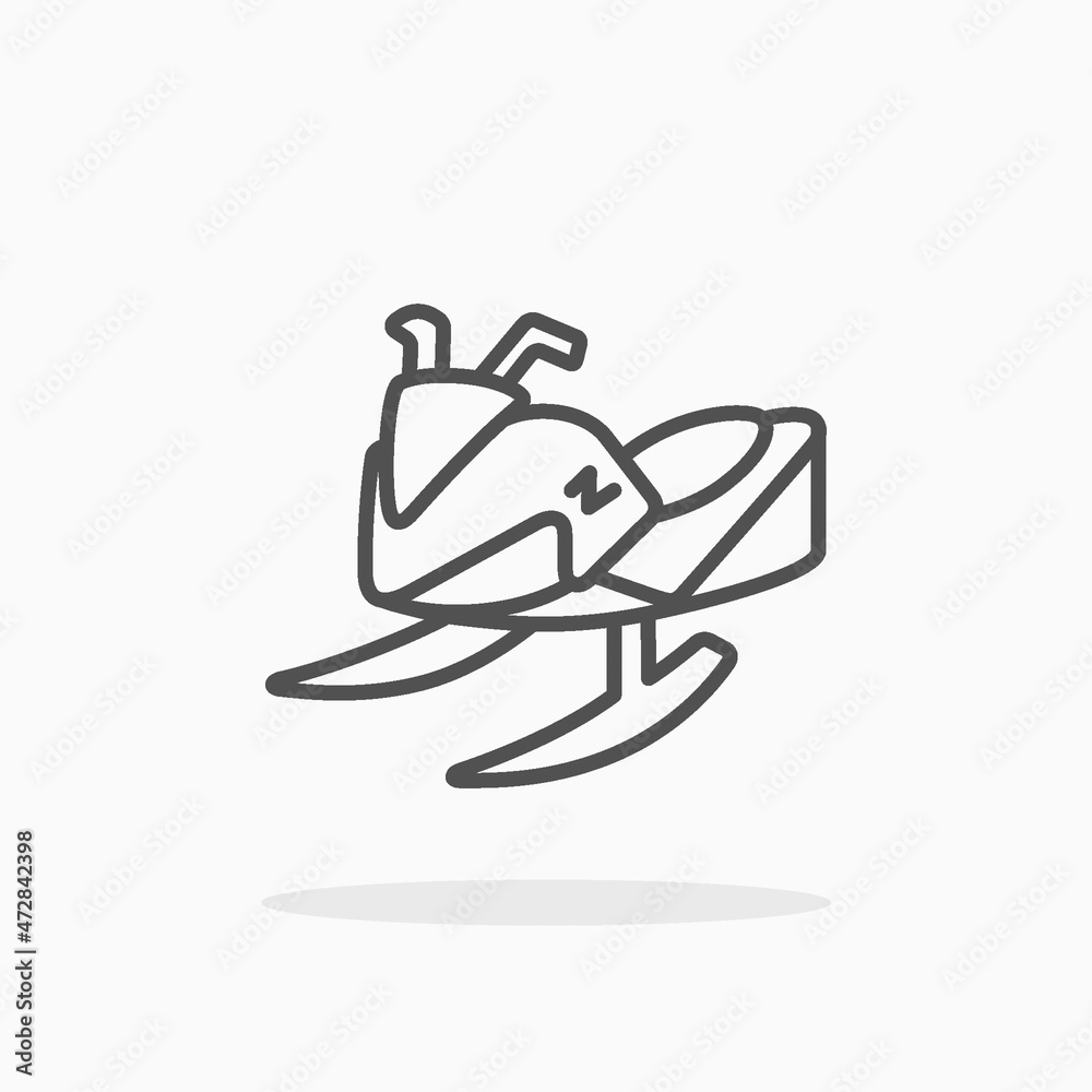 Snowmobile icon. Editable Stroke and pixel perfect. Outline style. Vector illustration. Enjoy this icon for your project.