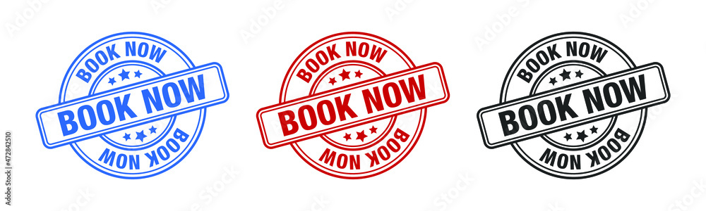 Book Now - Stamp, Imprint, Seal Template. Grunge Effect. Vector Stock Illustration. Set Book Now - Stamp, Imprint, Seal Template. Grunge Effect. Vector Stock Illustration. Set
