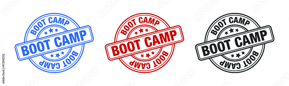 Boot Camp - Stamp, Imprint, Seal Template. Grunge Effect. Vector Stock Illustration. Set Boot Camp - Stamp, Imprint, Seal Template. Grunge Effect. Vector Stock Illustration. Set